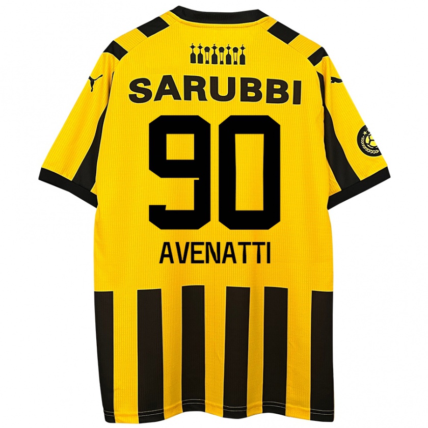 Kandiny Niño Camiseta Felipe Avenatti #90 Amarillo Negro 1ª Equipación 2024/25 La Camisa México