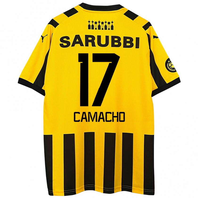 Kandiny Niño Camiseta Sebastián Camacho #17 Amarillo Negro 1ª Equipación 2024/25 La Camisa México