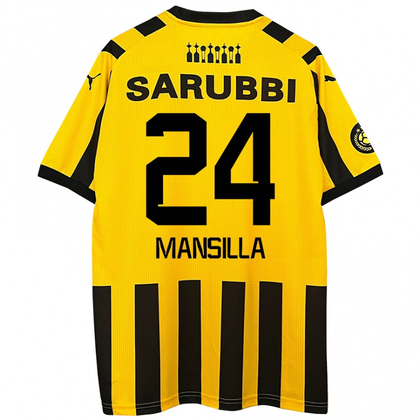 Kandiny Niño Camiseta Brian Mansilla #24 Amarillo Negro 1ª Equipación 2024/25 La Camisa México