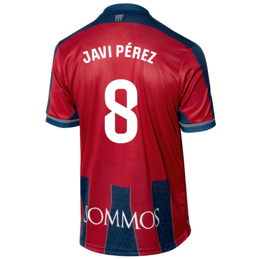 Kandiny Kinder Javi Pérez #8 Rot Blau Heimtrikot Trikot 2024/25 T-Shirt Österreich