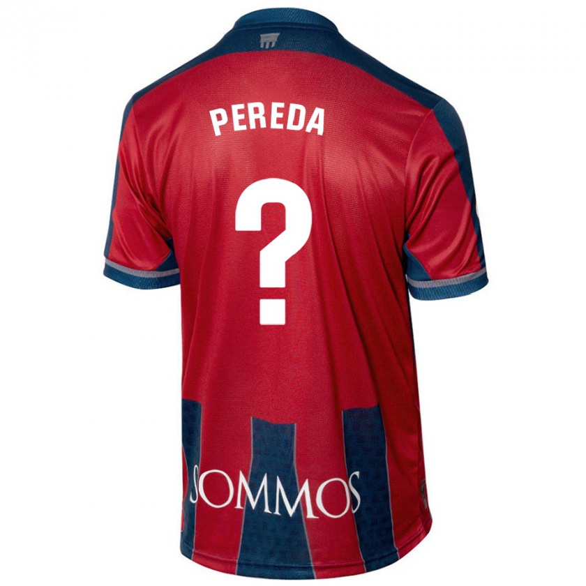 Kandiny Niño Camiseta Adrián Pereda #0 Rojo Azul 1ª Equipación 2024/25 La Camisa México