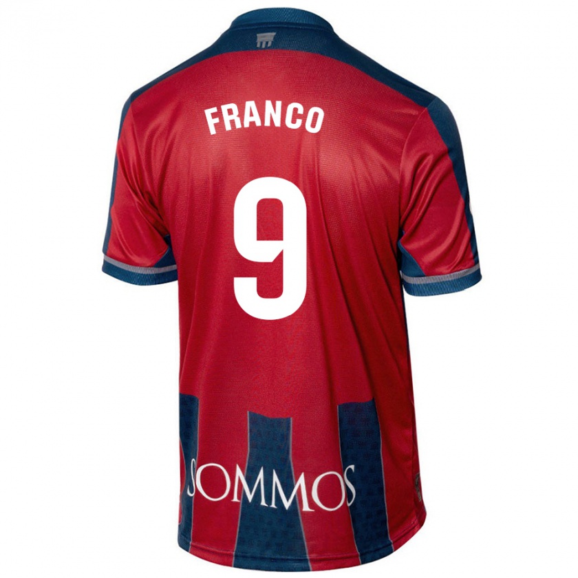 Kandiny Bambino Maglia Santi Franco #9 Rosso Blu Kit Gara Home 2024/25 Maglietta