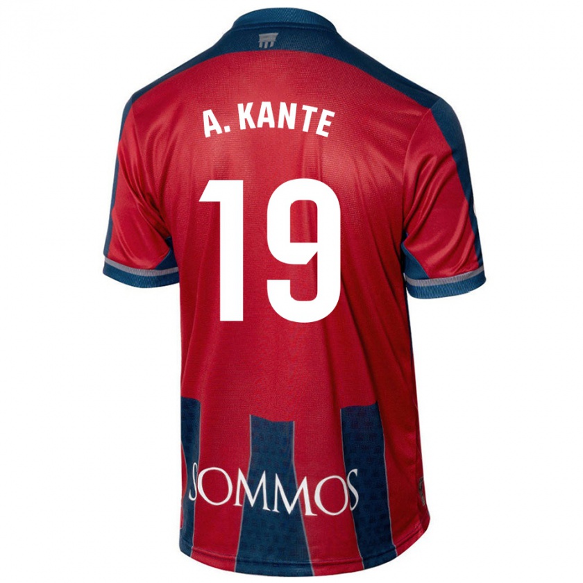 Kandiny Kinderen Abou Kanté #19 Rood Blauw Thuisshirt Thuistenue 2024/25 T-Shirt