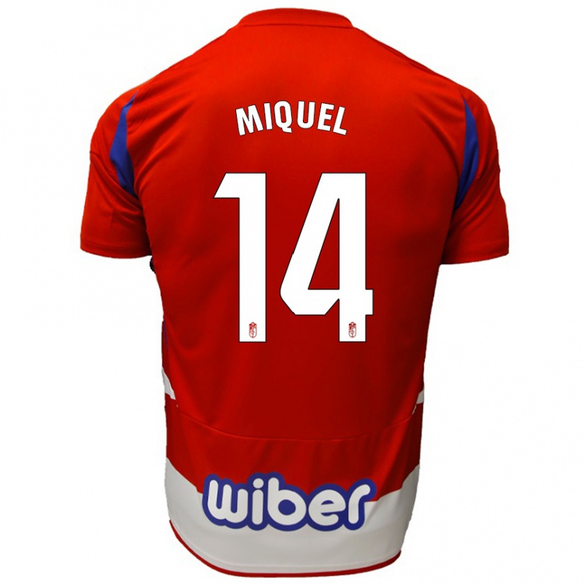 Kandiny Kinderen Ignasi Miquel #14 Rood Wit Blauw Thuisshirt Thuistenue 2024/25 T-Shirt