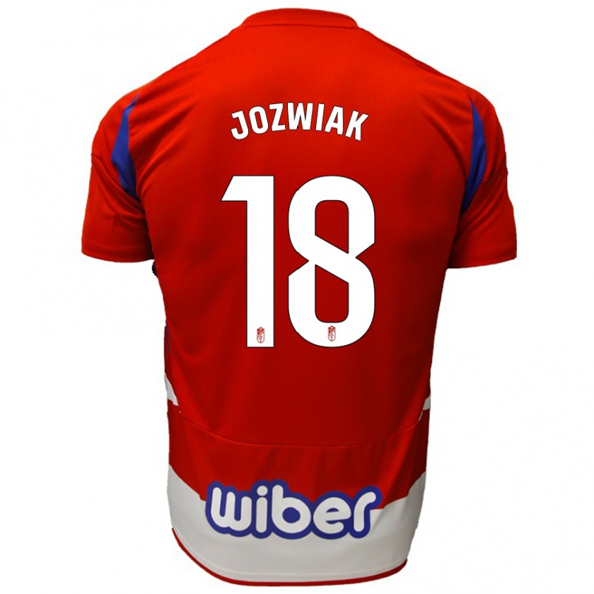 Kandiny Kinderen Kamil Jóźwiak #18 Rood Wit Blauw Thuisshirt Thuistenue 2024/25 T-Shirt