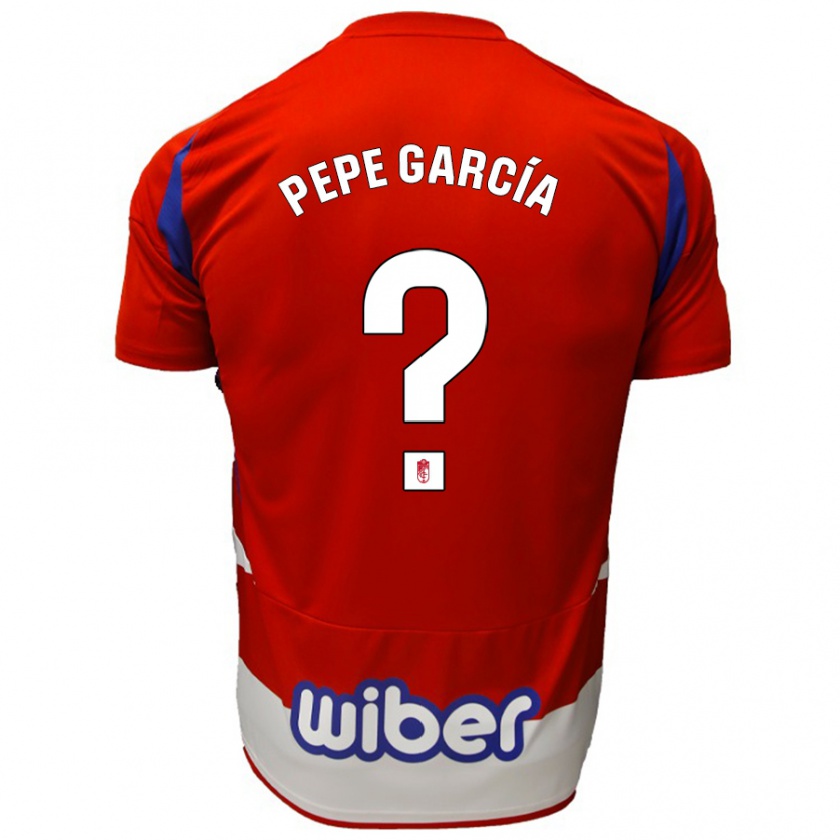 Kandiny Niño Camiseta Pepe García #0 Rojo Blanco Azul 1ª Equipación 2024/25 La Camisa México