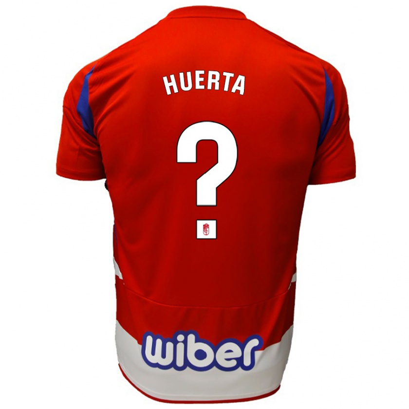 Kandiny Niño Camiseta Salvador Huerta #0 Rojo Blanco Azul 1ª Equipación 2024/25 La Camisa México