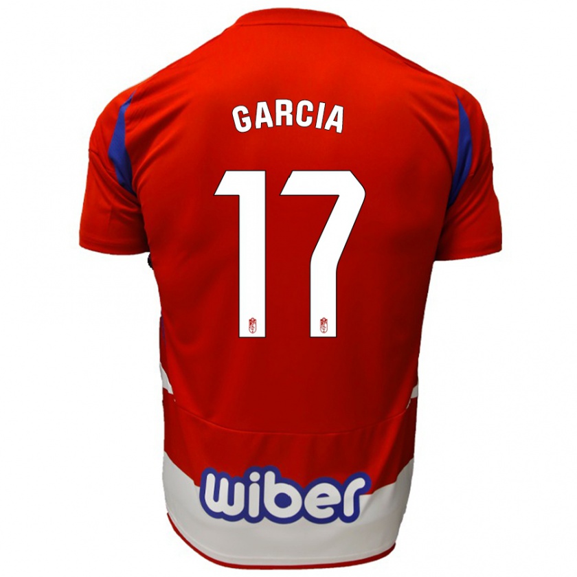 Kandiny Niño Camiseta Naima García #17 Rojo Blanco Azul 1ª Equipación 2024/25 La Camisa México