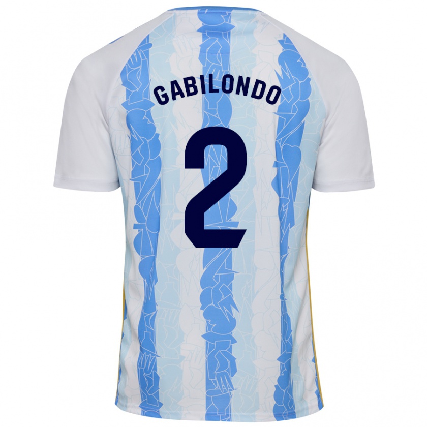 Kandiny Niño Camiseta Jokin Gabilondo #2 Blanco Azul 1ª Equipación 2024/25 La Camisa México