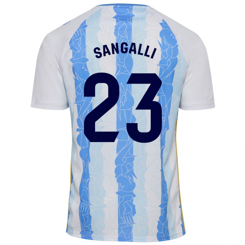 Kandiny Niño Camiseta Luca Sangalli #23 Blanco Azul 1ª Equipación 2024/25 La Camisa México