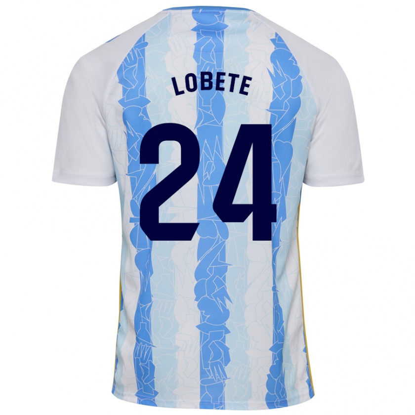 Kandiny Niño Camiseta Julen Lobete #24 Blanco Azul 1ª Equipación 2024/25 La Camisa México