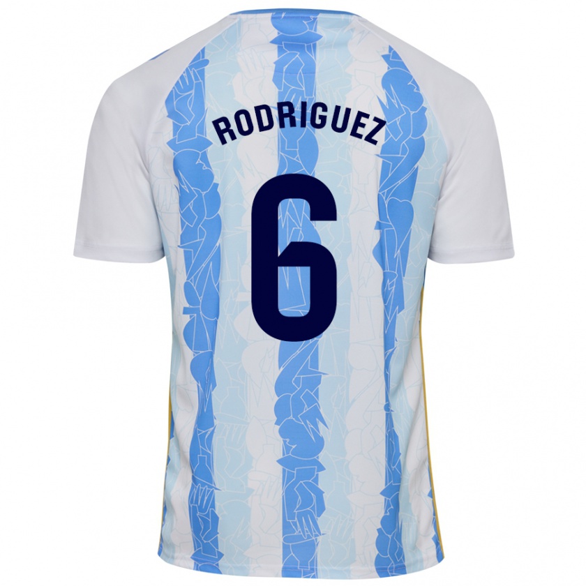 Kandiny Niño Camiseta Rafa Rodríguez #6 Blanco Azul 1ª Equipación 2024/25 La Camisa México