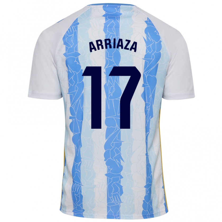 Kandiny Niño Camiseta Pablo Arriaza #17 Blanco Azul 1ª Equipación 2024/25 La Camisa México