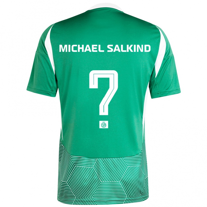 Kandiny Niño Camiseta Liav Michael Salkind #0 Verde Blanco 1ª Equipación 2024/25 La Camisa