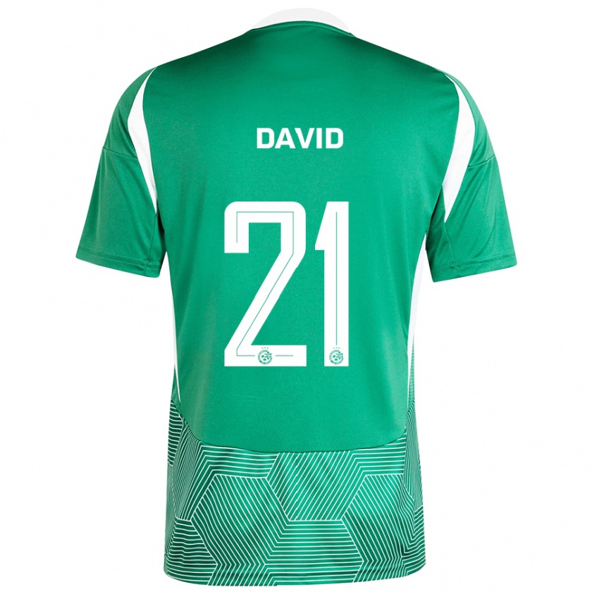 Kandiny Niño Camiseta Dean David #21 Verde Blanco 1ª Equipación 2024/25 La Camisa