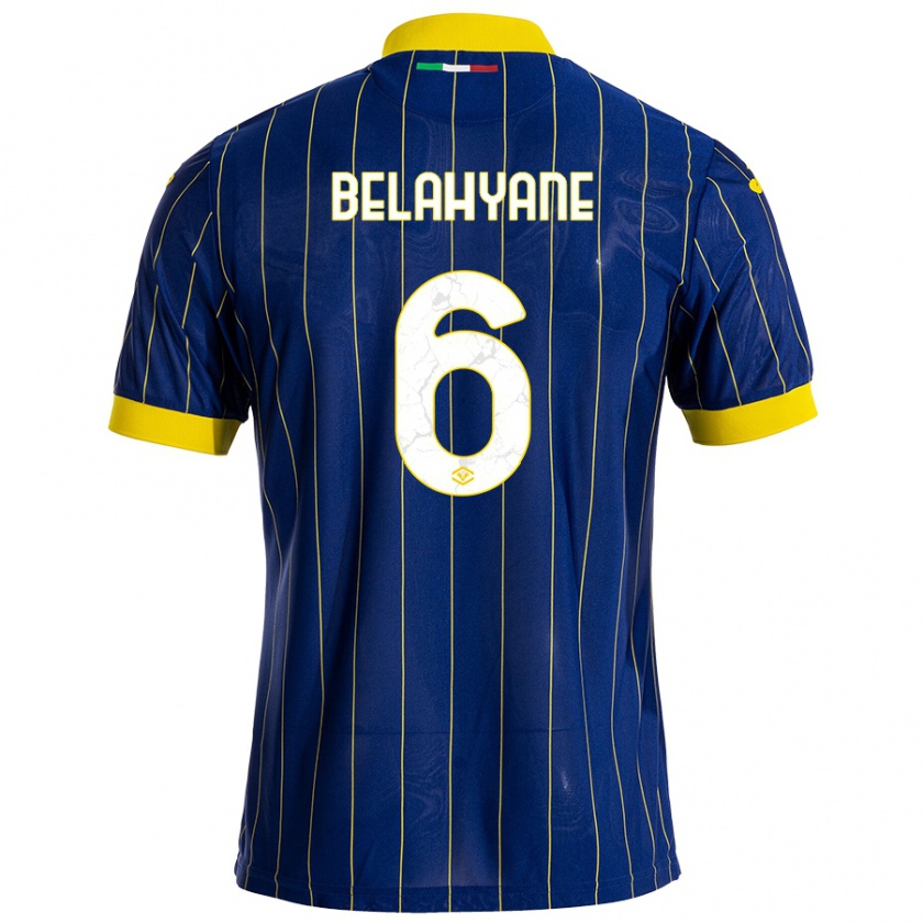 Kandiny Niño Camiseta Reda Belahyane #6 Azul Amarillo 1ª Equipación 2024/25 La Camisa México