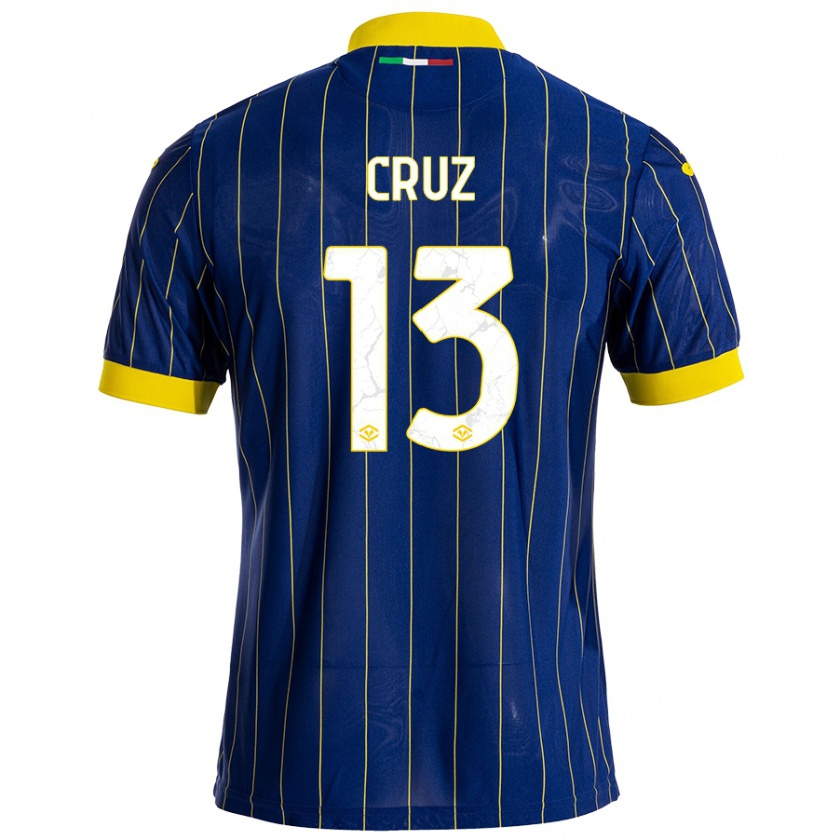 Kandiny Kinderen Juan Manuel Cruz #13 Blauw Geel Thuisshirt Thuistenue 2024/25 T-Shirt België