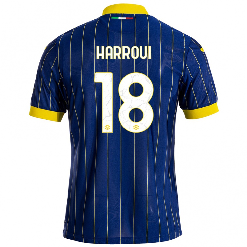 Kandiny Kinderen Abdou Harroui #18 Blauw Geel Thuisshirt Thuistenue 2024/25 T-Shirt