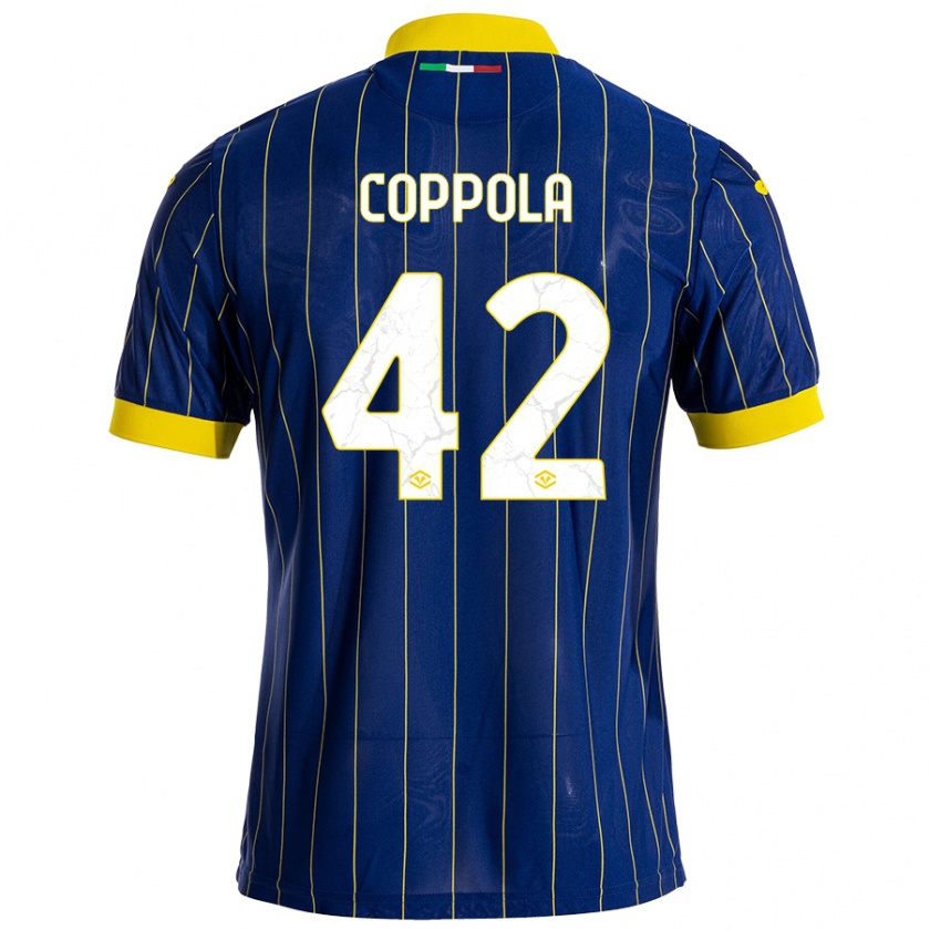 Kandiny Kinderen Diego Coppola #42 Blauw Geel Thuisshirt Thuistenue 2024/25 T-Shirt