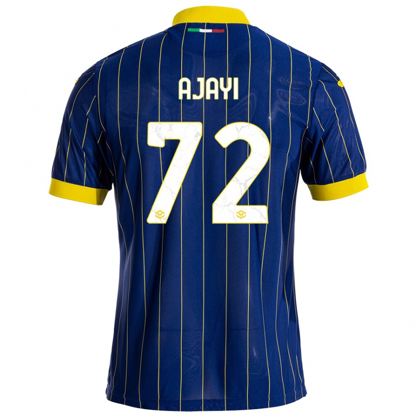 Kandiny Kinderen Junior Ajayi #72 Blauw Geel Thuisshirt Thuistenue 2024/25 T-Shirt