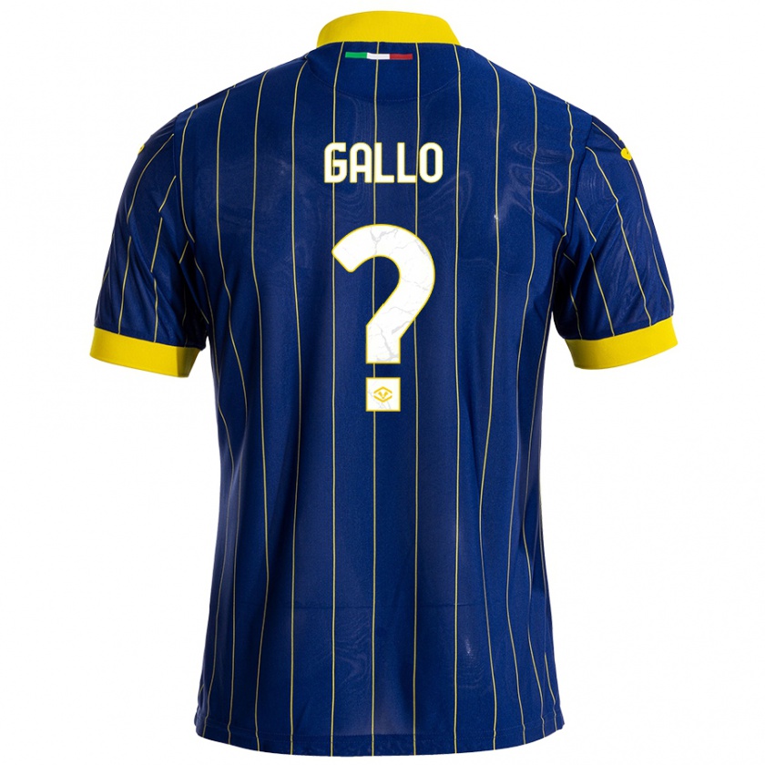 Kandiny Kinderen Alessio Gallo #0 Blauw Geel Thuisshirt Thuistenue 2024/25 T-Shirt