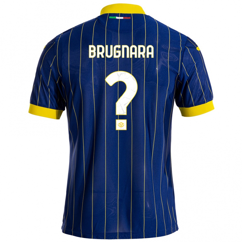 KandinyキッズErik Brugnara#0青 黄ホームシャツ2024/25ジャージーユニフォーム