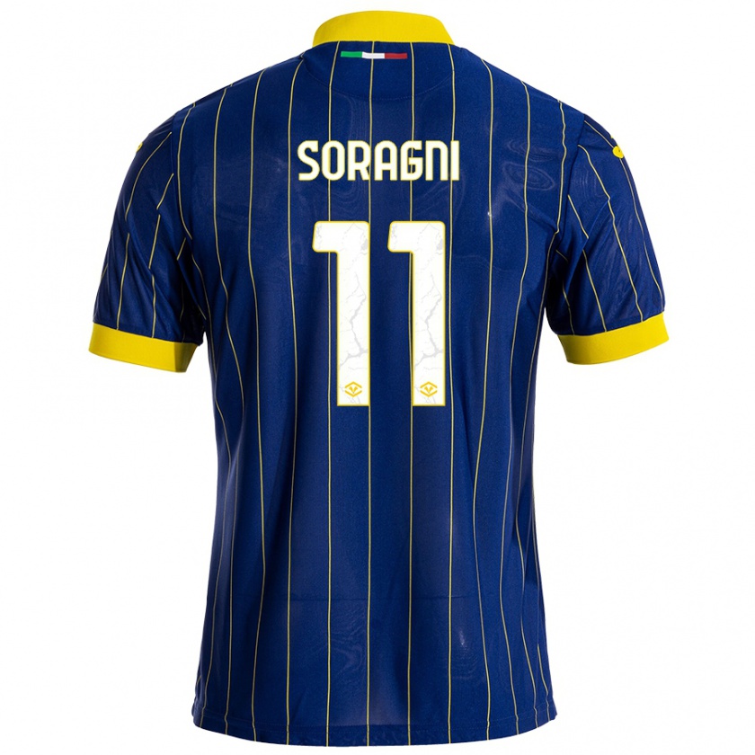 Kandiny Bambino Maglia Alberto Soragni #11 Blu Giallo Kit Gara Home 2024/25 Maglietta