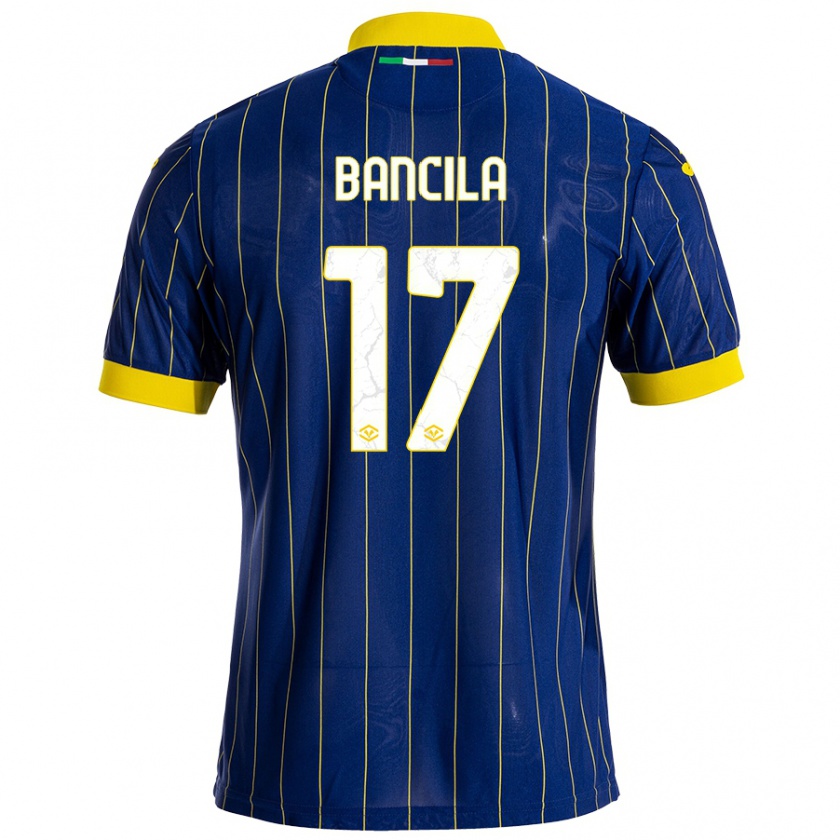 Kandiny Bambino Maglia Darius Băncilă #17 Blu Giallo Kit Gara Home 2024/25 Maglietta