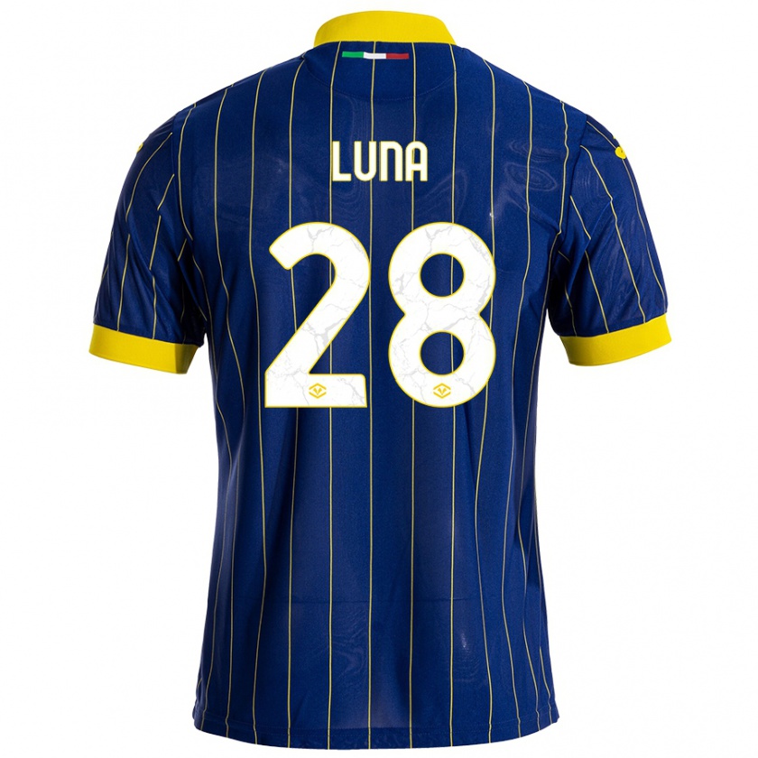 Kandiny Niño Camiseta Agustín Luna #28 Azul Amarillo 1ª Equipación 2024/25 La Camisa México