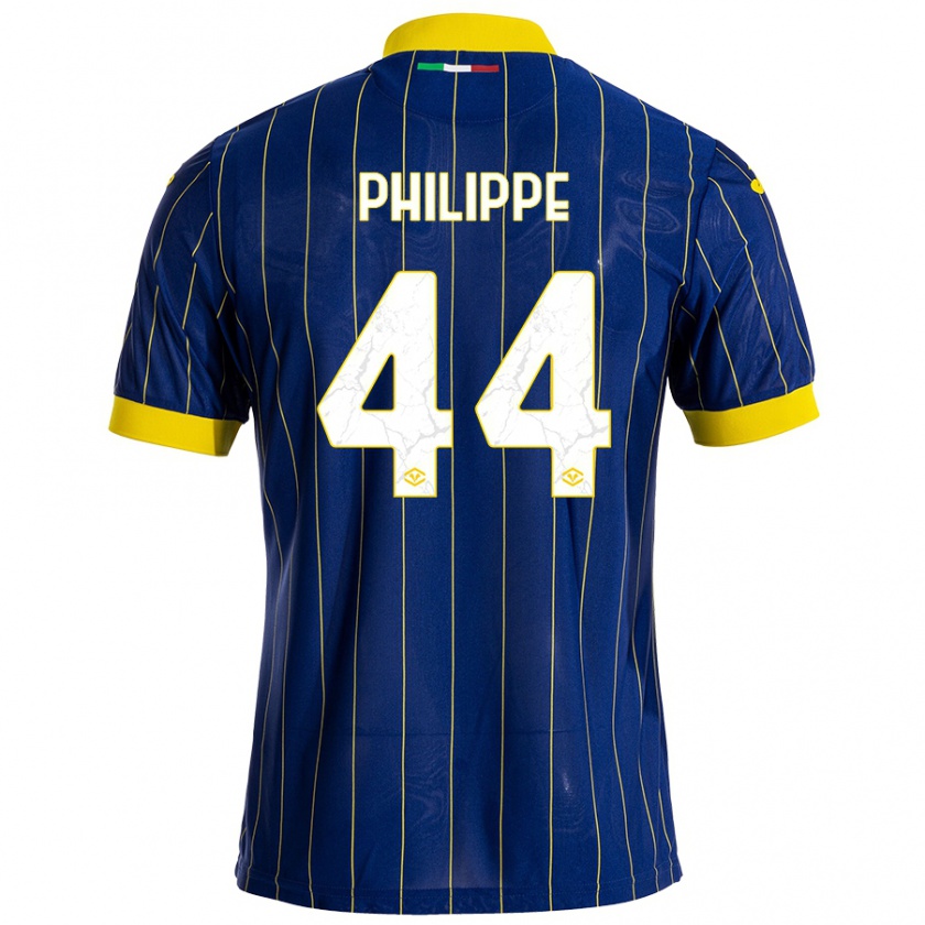 Kandiny Niño Camiseta Mathis Philippe #44 Azul Amarillo 1ª Equipación 2024/25 La Camisa México