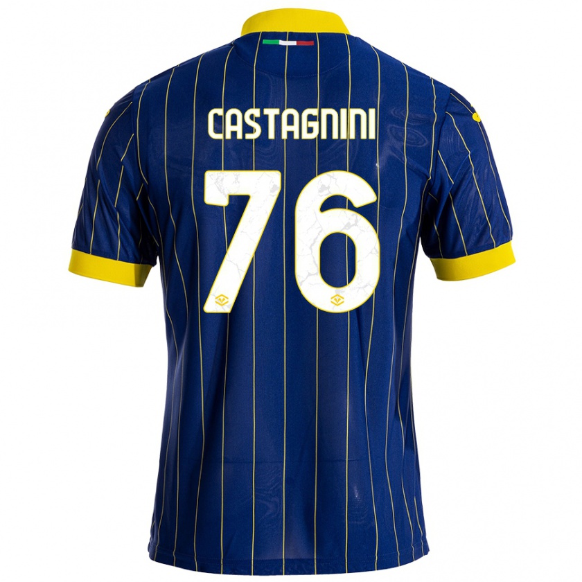 Kandiny Bambino Maglia Mirko Castagnini #76 Blu Giallo Kit Gara Home 2024/25 Maglietta