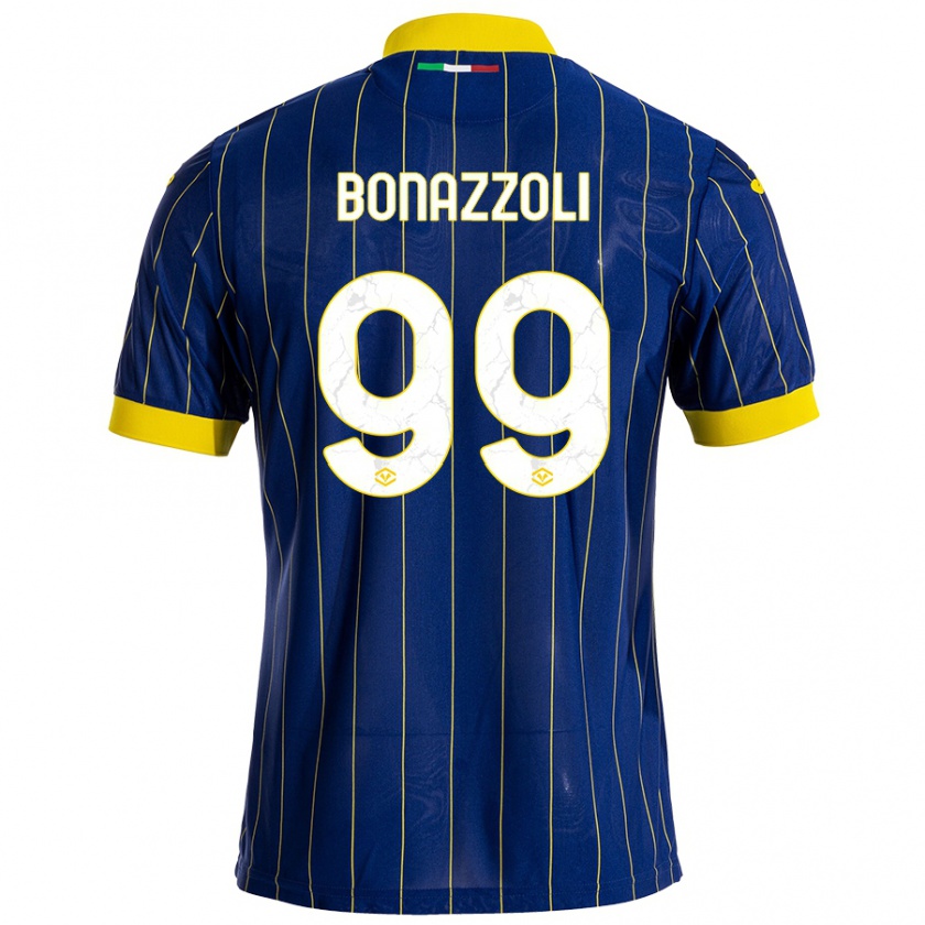 Kandiny Kinder Federico Bonazzoli #99 Blau Gelb Heimtrikot Trikot 2024/25 T-Shirt Österreich