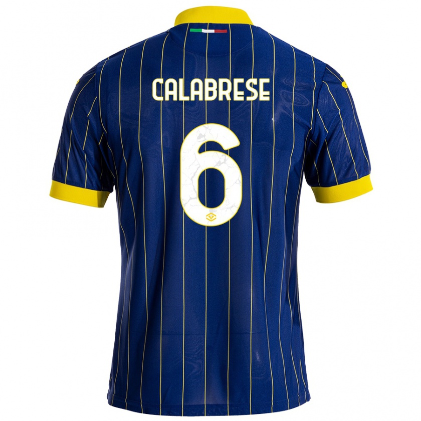 Kandiny Kinderen Nicolò Calabrese #6 Blauw Geel Thuisshirt Thuistenue 2024/25 T-Shirt