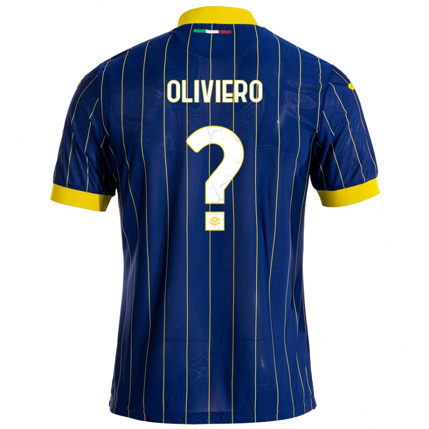 Kandiny Kinderen Davide Oliviero #0 Blauw Geel Thuisshirt Thuistenue 2024/25 T-Shirt