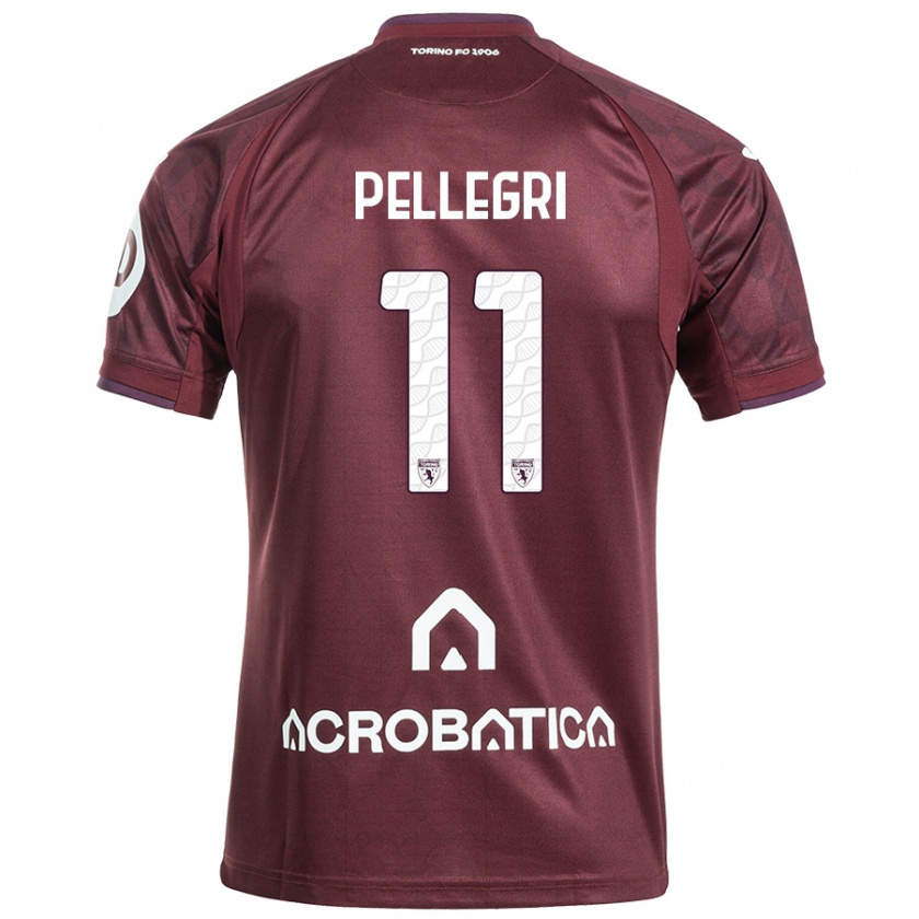 Kandiny Bambino Maglia Pietro Pellegri #11 Marrone Bianco Kit Gara Home 2024/25 Maglietta