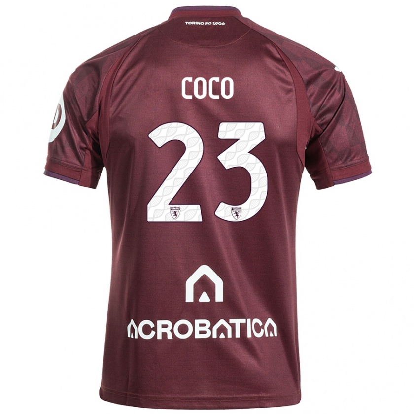 Kandiny Kinderen Saúl Coco #23 Kastanjebruin Wit Thuisshirt Thuistenue 2024/25 T-Shirt