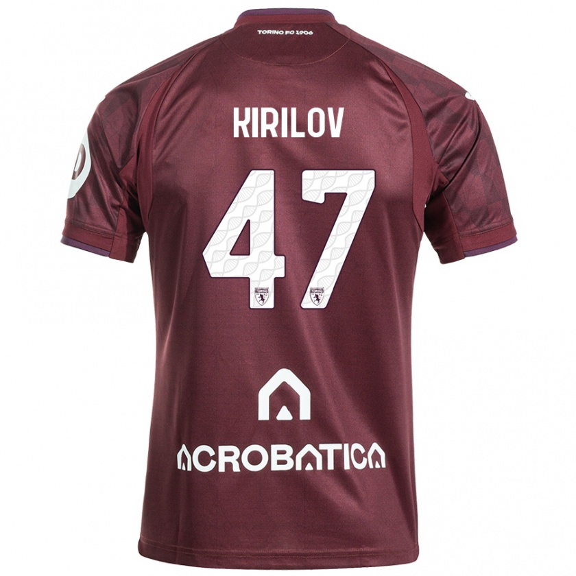 Kandiny Kinderen Martin Kirilov #47 Kastanjebruin Wit Thuisshirt Thuistenue 2024/25 T-Shirt