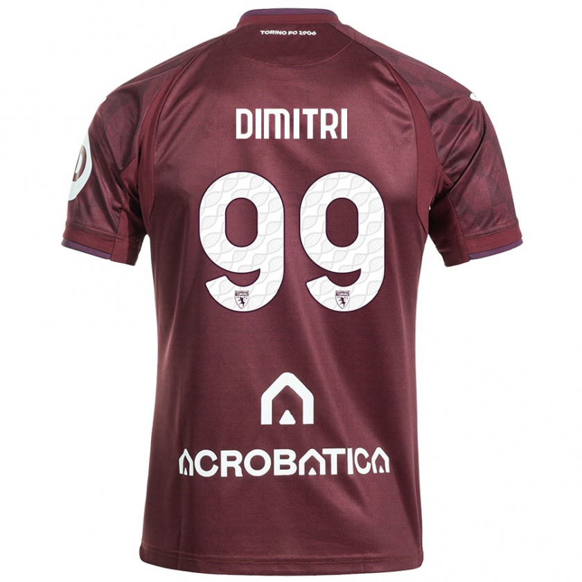 Kandiny Kinderen Matteo Dimitri #99 Kastanjebruin Wit Thuisshirt Thuistenue 2024/25 T-Shirt