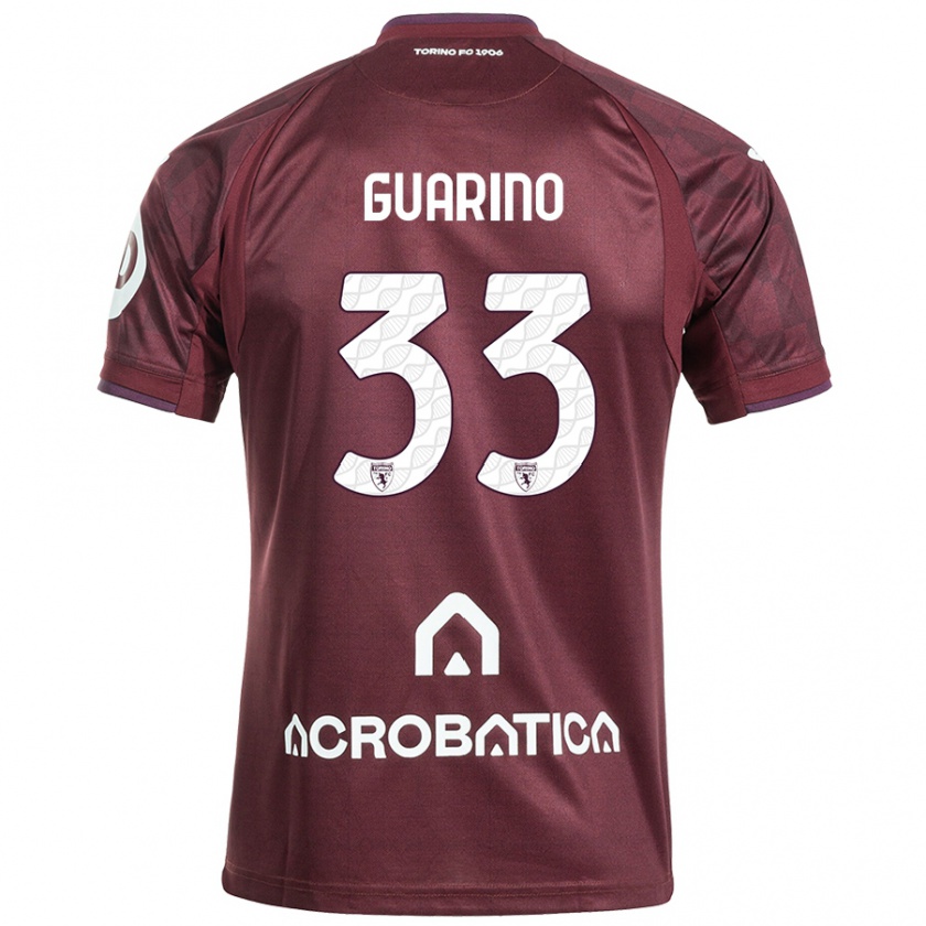 Kandiny Bambino Maglia Rita Guarino #33 Marrone Bianco Kit Gara Home 2024/25 Maglietta