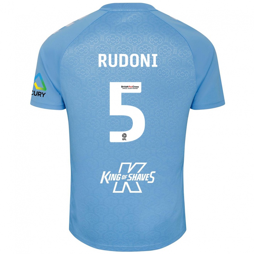 Kandiny Niño Camiseta Jack Rudoni #5 Azul Blanco 1ª Equipación 2024/25 La Camisa