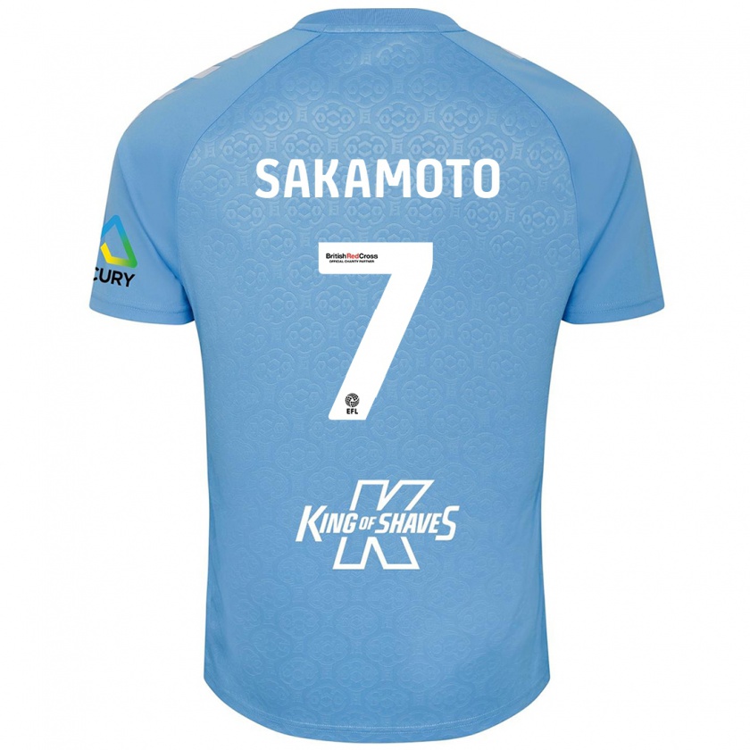 Kandiny Kinderen Tatsuhiro Sakamoto #7 Blauw Wit Thuisshirt Thuistenue 2024/25 T-Shirt