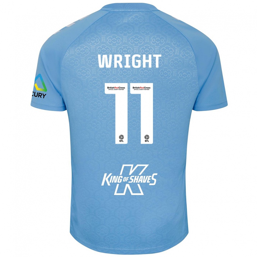 Kandiny Kinderen Haji Wright #11 Blauw Wit Thuisshirt Thuistenue 2024/25 T-Shirt