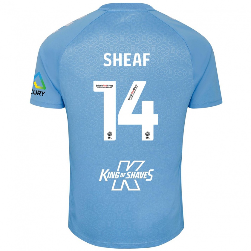 Kandiny Niño Camiseta Ben Sheaf #14 Azul Blanco 1ª Equipación 2024/25 La Camisa