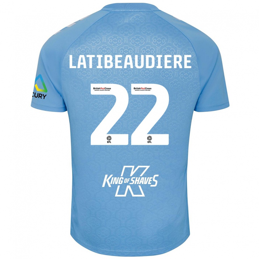 Kandiny Kinderen Joel Latibeaudiere #22 Blauw Wit Thuisshirt Thuistenue 2024/25 T-Shirt