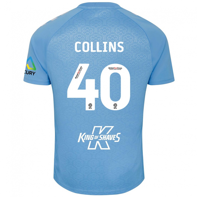 Kandiny Niño Camiseta Brad Collins #40 Azul Blanco 1ª Equipación 2024/25 La Camisa