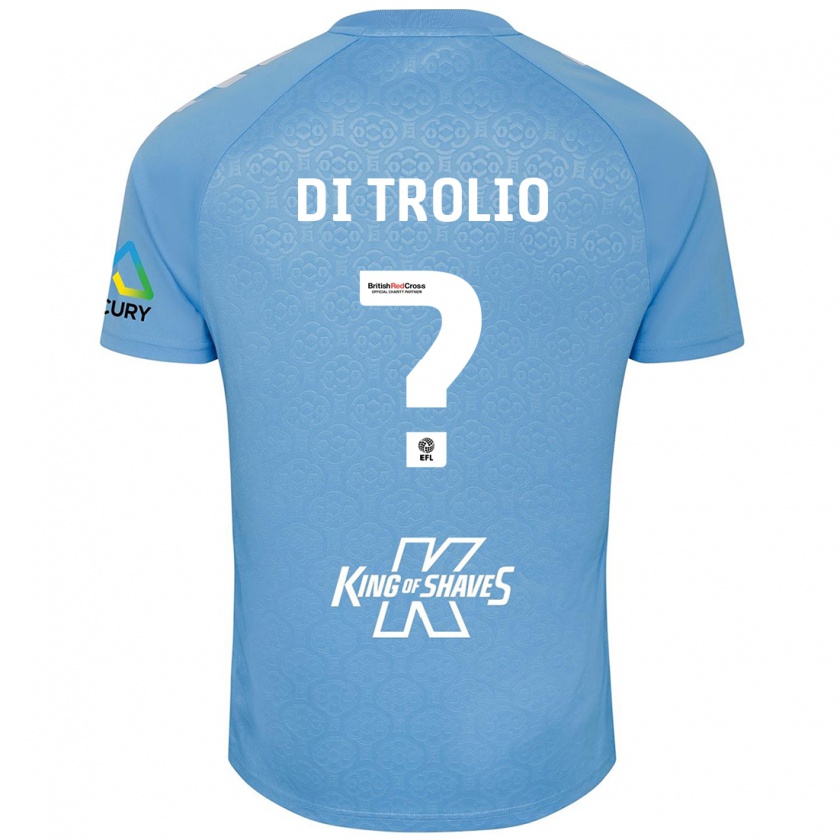 Kandiny Niño Camiseta Riccardo Di Trolio #0 Azul Blanco 1ª Equipación 2024/25 La Camisa