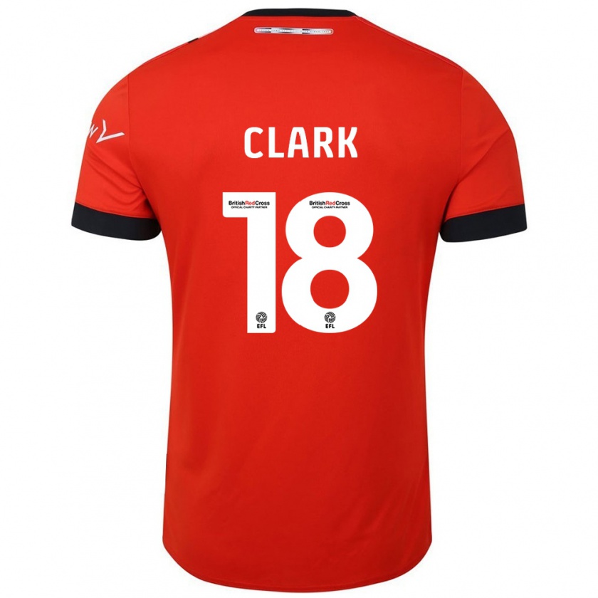 Kandiny Niño Camiseta Jordan Clark #18 Naranja Negro 1ª Equipación 2024/25 La Camisa México