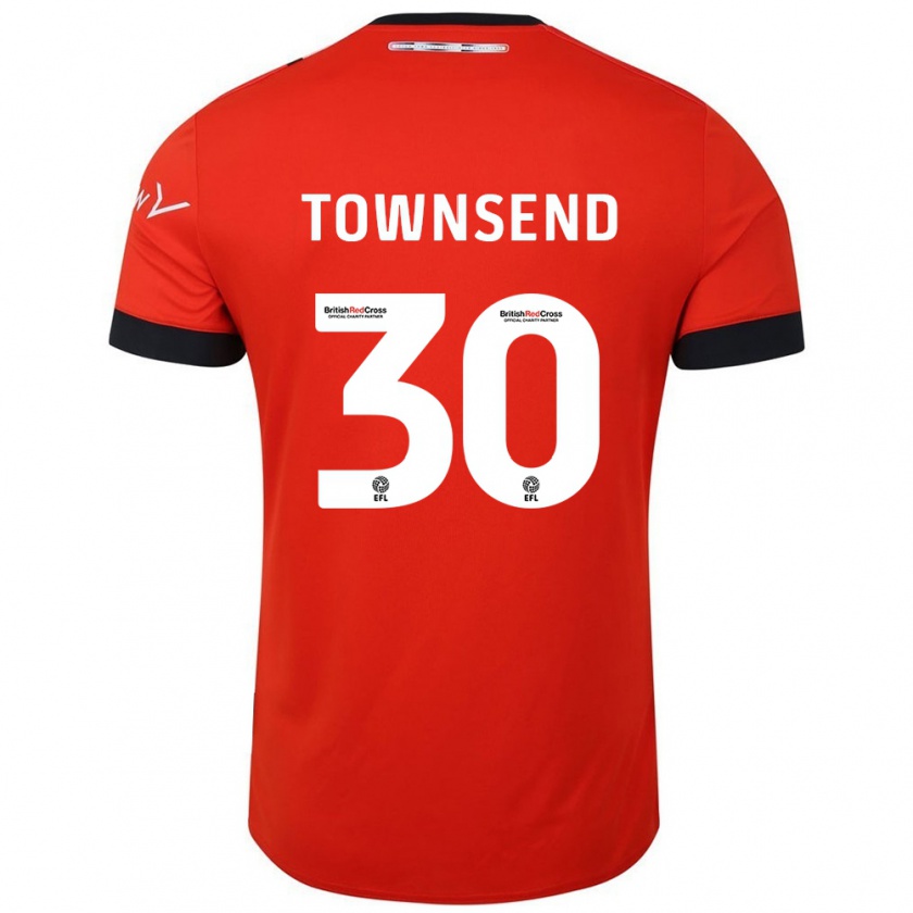 Kandiny Bambino Maglia Andros Townsend #30 Arancione Nero Kit Gara Home 2024/25 Maglietta