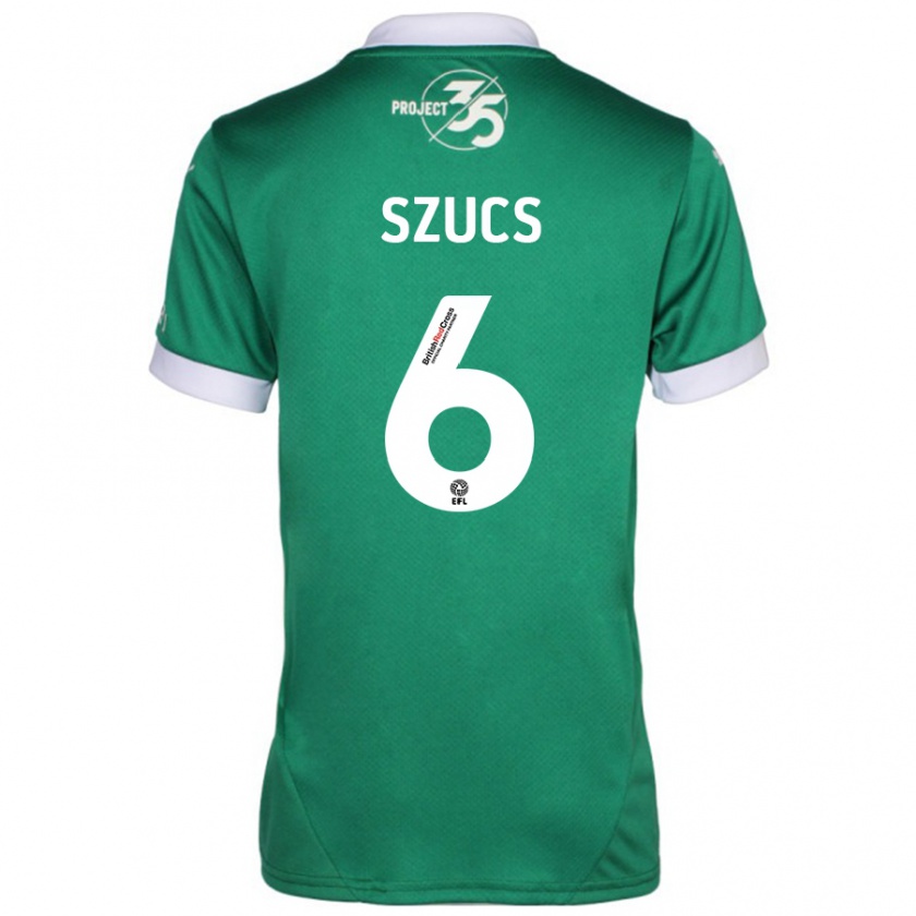 Kandiny Niño Camiseta Kornél Szűcs #6 Verde Blanco 1ª Equipación 2024/25 La Camisa México