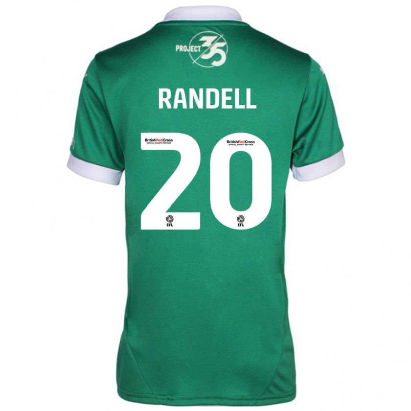 Kandiny Niño Camiseta Adam Randell #20 Verde Blanco 1ª Equipación 2024/25 La Camisa México